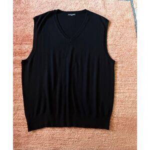 KALLSPIN Men’s Cashmere Blend Sweater Vest Size XXL Black V-Neck